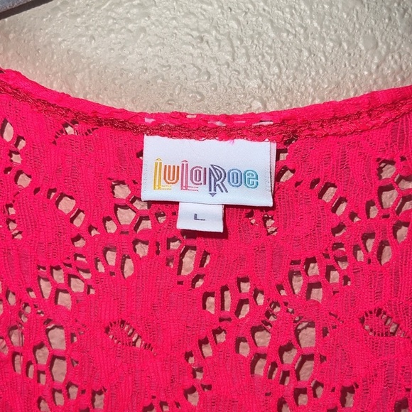 NEW WITH TAGS Women’s LULAROE Shirley soft stretchy Lace open front cardi top L - Picture 3 of 6